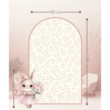 Nice Events Çiçekçi Tavşan ve Çiçekli Fon Doğum Günü Seti 100X60 Tavşan 45 cm