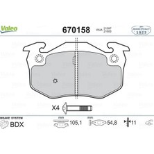 Valeo Arka Fren Balatası Peugeot P106 96>04 P205 87>98 P206 00>09 P306 97>01 P309 89>93 Cıtroen Saxo 96>04 Xsara 97>05 Zx 92>97 Renault R9-R19- Mgn I-Clıo I-Iı Ince Tip