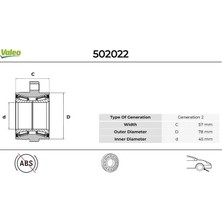 Valeo Ön Teker Rulmanı Alçak Tavan Transıt V347-V348 2.2 Tdcı-2.4 Tdcı 06 > 45X117X57 Abs Siz 5 Bijon