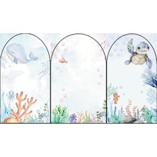Nice Events Mavi Su Altı Konsept Doğum Günü Seti Her Bir Pano 200X90 cm