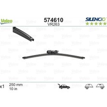 Valeo Silencio VR263 X1 250MM Arka Scırocco Silencio X-Trm Flat Blade Muz Tipi Silecek Binek