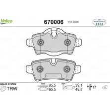 Valeo Fren Balatası Arka Mını R55 R56 R57 R58 R59