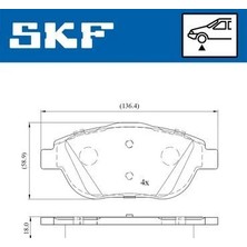 Skf Ön Fren Balatası Corsa F 19> Crossland 17> Mokka 20> C3 Iı-Iıı-Aırcross 09> C4 14> 208 19> 2008 19> Ds3 15> 15 Inç 283MM
