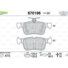 Valeo Arka Fren Balatası Galaxy Iıı 15> Mondeo V 14> Edge 15>19 Focus Iv 17> Kuga Iıı 19>