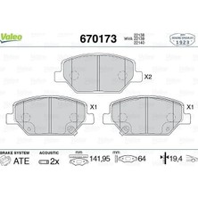 Valeo Ön Fren Balatası Opel Insıgnıa B 18> 17 Inç Jant