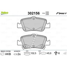 Valeo Arka Fren Balata Toyota Aurıs. Corolla 1.33L 1.6l 1nr-Fe 1zr-Fae NRE180 ZRE181 ZRE185 12-> 1.4l 1nd-Ftv D-4d NDE150 NDE180 07->