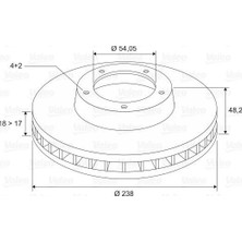 Valeo Ön Fren Diski Hava Kanallı Toyota Corolla 1.3l 2e EE100 95-98 / 1.6l 4A-F AE92 88-92 238 Çap x 4 Bijon - Takım Disk Fiyatıdır
