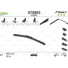 Valeo Silecek Süpürgesi 45CM X1 Muz Tipi First 4 Aparatlı/multiconnection Üniversal VFB45