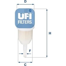 Ufi Şeffaf Benzin Ara Filtre Küçük Tip Üniversal
