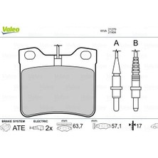 Valeo Fren Balatası Arka Mercedes W638 B901 B902 . Peugeot 406 605
