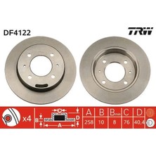 TRW Arka Fren Diski Dolu Tip Hyundaı Elantra 1.6l G4GR G4ED 96-06 258 Çap x 4 Bijon - Takım Disk Fiy Atıdır