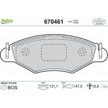 Valeo Ön Fren Balatası Peugeot P206 1.4 1.6 09/98> P306 1.4 1.6 5/93>