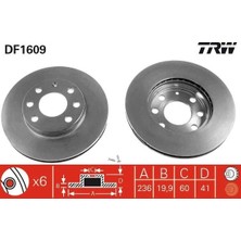 TRW Ön Fren Aynası Corsa B-Astra F-Vectra A-Ascona C-Combo B 94-01 Aveo-Kalos 03> 236X19.9X4DLXHAVALI 90511111-93182291-93281952