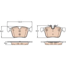 TRW Fren Balatası Arka Land Rover Dıscovery L550 Range Rover L538 L551 L560 . Volvo S90 16> V90 V60 XC60 XC90 14>