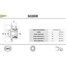 Valeo Ön Teker Poryası Rulmanlı Vectra C 1.6 16V-1.9 Cdtı-2.0 Dtı-3.0 Cdtı-Sıgnum 1.9 Cdtı Abs Li 5 Bijon