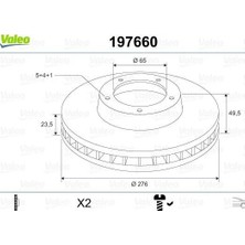 Valeo Ön Fren Aynası Golf 7 12- Leon A3 13- Octavıa 12- 276X23.5X9DL Havalı