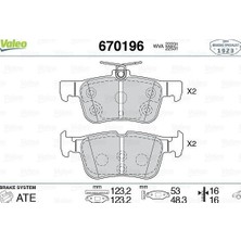 Valeo Arka Disk Fren Balatası Ford Edge 2.0d 08/15-07/18 Ford Kuga 1.5/1.5d/1.6/2.0/2.0d 11/12> Fte Kırmızı Kutu
