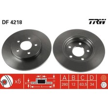 TRW Arka Fren Aynası Mondeo Iıı 1.8-2.0-2.2 11.00/08.07 Jaguar Xtype 06.01> 280X12X5DL