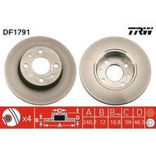 TRW Ön Fren Aynası Uno 70 240.5X12X4DL