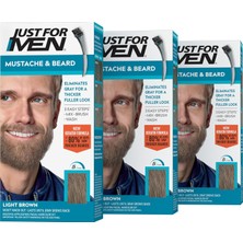 Just For Men Just Bıyık Sakal, Gri Saçlar Için Sakal Boyama Fırça Dahil - Renk: Açık Kahverengi, M- 1 Sayı (3'lü