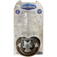 Fırsatkolik Babytime Silikon Damaklı Koruyucu Kapaklı Siyah Gövdeli Emzik N.2 BT153-2