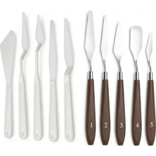 Desup 5li Metal & PLASTİK Resim Spatulası, Palette Knives, Ressam Sipatulası Sıpatula Spatül