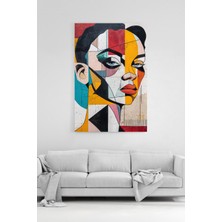 HonataDizayn Modern Kübist Kadın Portresi Dekoratif Salon Duvar Kanvas Tablo