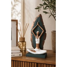 Valerine Life Zenora Yapraklı Yoga Motifli Biblo Vazo Seti Salon Konsol Masaüstü Ev Aksesuarı