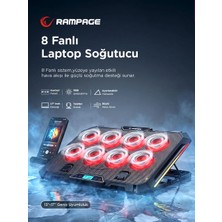 Rampage S51 Icevolt Siyah Rgb Işıklı 8 Fanlı LCD Göstergeli 16'' ve Altı 2 USB Girişli Yükselebilen