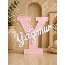 Y Harfi Kişiye Özel Isim Dekoru 3D Baskı Dekoratif Bebek ve Çocuk Odası Isimlik Modern Masa Üstü Süsü
