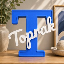 T Harfi Kişiye Özel Dekoratif Isim Yazısı 3D Baskı Bebek ve Çocuk Odası Harf Isimlik Masa Üstü Özel Tasarım