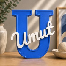U Harfi Kişiye Özel 3D Isim Yazısı Dekoratif Bebek ve Çocuk Odası Harf Isimlik Masa Üstü Özel Tasarım