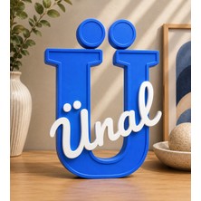 Ü Harfi Kişiye Özel Dekoratif Isim Yazısı 3D Baskı Bebek ve Çocuk Odası Harf Isimlik Masa Üstü Özel Tasarım