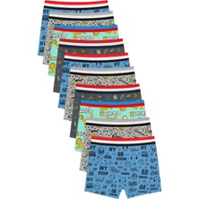 Exlove 10'lu Erkek Çocuk Boxer Pamuklu