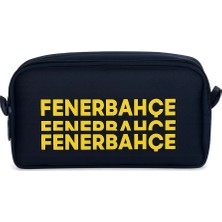 Fenerbahçe Lisanslı Lacivert Çift Bölmeli Kalemlik - Yazı Baskılı Su Itici Kumaşlı Kalem Kutusu