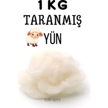 Elyaf Sepeti 1 kg %100 Yıkanmış Taranmış Merinos Kuzu Yünü