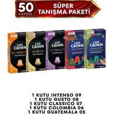 Cafe Crown 50'li Kapsül Kahve Süper Tanışma Paketi ( Nespresso Uyumlu Alüminyum Kapsül Kahve)