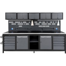 Takpower TTR4431 3 Metre Takım Tezgahı 10 Çekmeceli 10 Dolaplı Ara Bölmeli