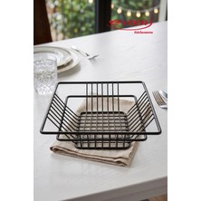 EVREN MUTFAK Kare Hamburger Sepeti Sepeti 15X15 Cm, Horeca Patates Kızartma Ekmek Sunum Sepeti 15X15 cm