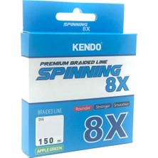 KENDO Kendo Spinning 8X 150 mt Örgü İp 0.21 mm Çekeri 14.2 kg Ultra Sağlam Apple Green