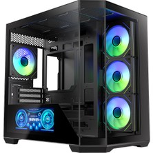 Bitfenix Dıgıtal T10 Es 4*120MM Argb Fan 850W 80 Plus Bronze Siyah 8.8 Inch LCD Li Oyuncu Kasası