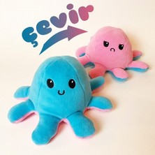 Favorim50Ton Mavi Pembe Mod Değiştiren Ahtapot Peluş Oyuncak Kız Çocuklar İçin Yumuşak Aksesuar