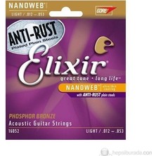 Elixir 16052 Nanoweb Phosphor Bronze Akustik Gitar Teli (12-53)