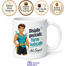 Tupya Gift Mezura Beden Ölçüsü Çizimli Formuna Dikkat Eden Fit Karakter Kupa Bardak Hediye
