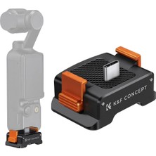 K&f Concept Osmo Pocket 3 / 4 Için Şarj Adaptörü Tabanı, Masaüstü Tip-C Şarj Yuvası, 1/4 Vida Deliği/katlanır Parmaklı, Alüminyum Alaşımlı Braket