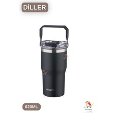 Vagonlife 620 ml Çift Içim Pipetli / Pipetsiz Taşıma Kulplu Termos 3 Renk