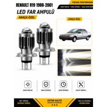 OtoÇizgi Renault R19 1981-2001 H4 LED Far Ampulü Beyaz Işık Canbus Mini Lensli 2\'li Set