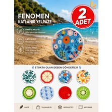 GOLDRİSE Desenli Otomatik Açılan Katlanabilir Yuvarlak Yelpaze 21 cm Çantalı Taşınabilir Mini Aksesuar 2 ADET