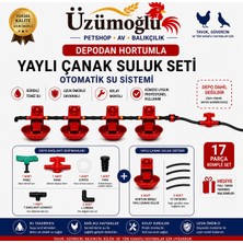 Üzümoğlu 17 Parça Otomatik Yaylı Çanak Suluk Seti  5’li Yaylı Çanak Suluk  Tavuk Güvercin Bıldırcın Suluk Sistemi Depodan Hortumla Kullanım