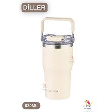 Vagonlife 620 ml Çift Içim Pipetli / Pipetsiz Taşıma Kulplu Termos 3 Renk
